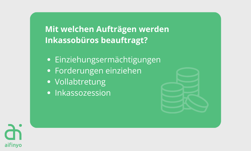 Auftragstypen für Inkassobüros - Forderungsmanagement